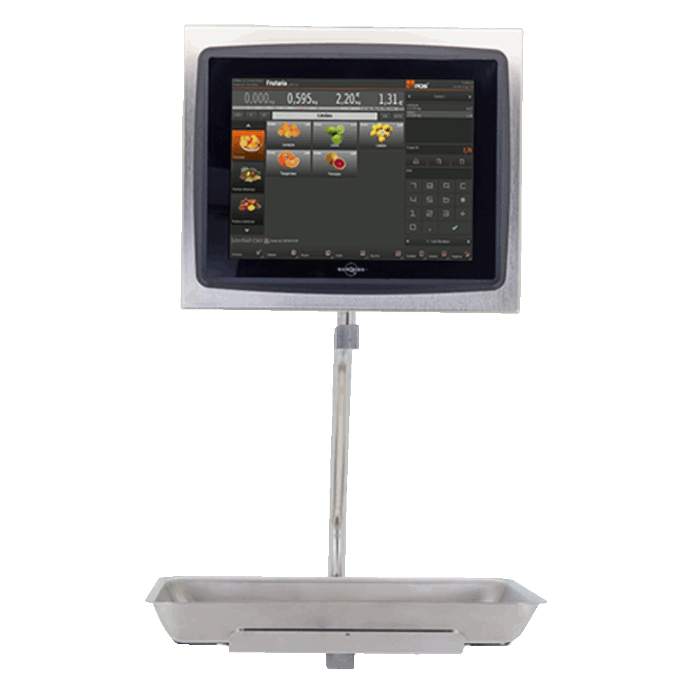 Balanza BM5 ARM de Marques con pantalla táctil y diseño colgante.