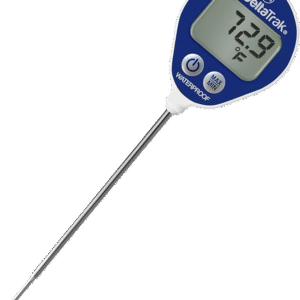 Termómetro de punzón digital con pantalla LCD azul y sonda de acero inoxidable para medición precisa de temperatura en cocina y laboratorio