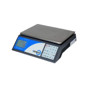 Vista frontal de la balanza FOXTER RS con pantalla LCD retroiluminada y carcasa de ABS