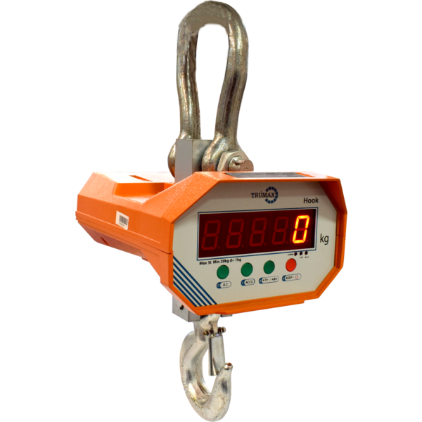 Vista lateral de báscula Hook industrial colgante