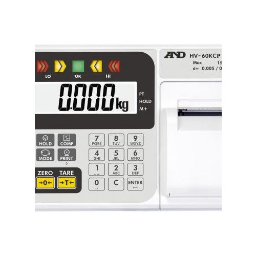 Detalle del teclado de la báscula HV-200KC AYCMetrología