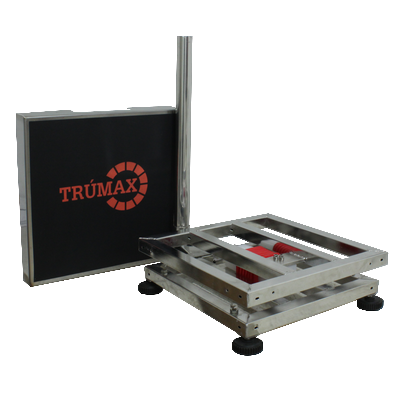 Vista lateral de plataforma ST SS con estructura completa en acero inoxidable