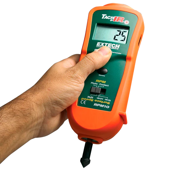 Termómetro infrarrojo y Tacómetro Extech RPM10 vista frontal