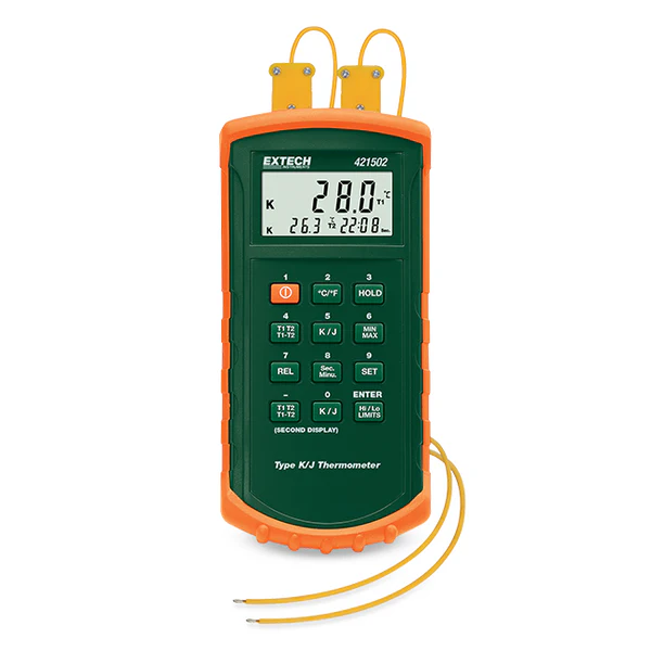 termómetro de entrada dual tipo K/J 421502 vista frontal