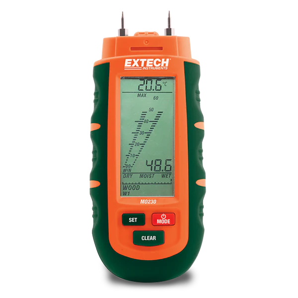 Medidor de Humedad de Bolsillo Extech MO230 vista frontal