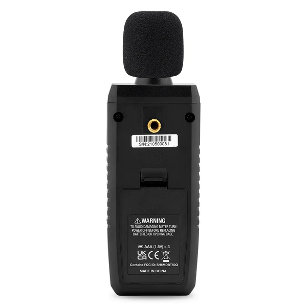 sonometro extech sl250w con conectividad a exview vista posterior